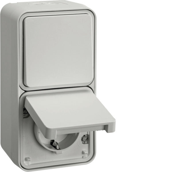 Hager Berker Conmutador combinado con carcasa Montaje en superficie W1 - 47803522