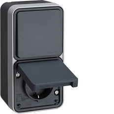Hager Berker Interruptor Combi WCD Con Caja De Seguridad Para Niños W1 Gris - 47803525