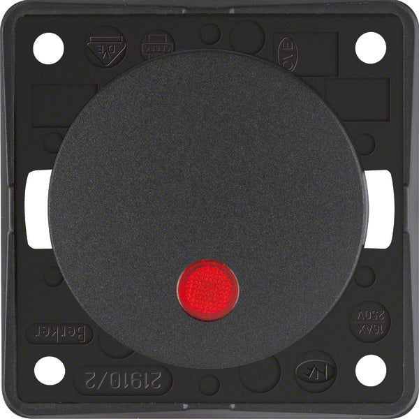 Hager Berker Integro Interruptor De Control 2P Con Lente Roja - 937522505