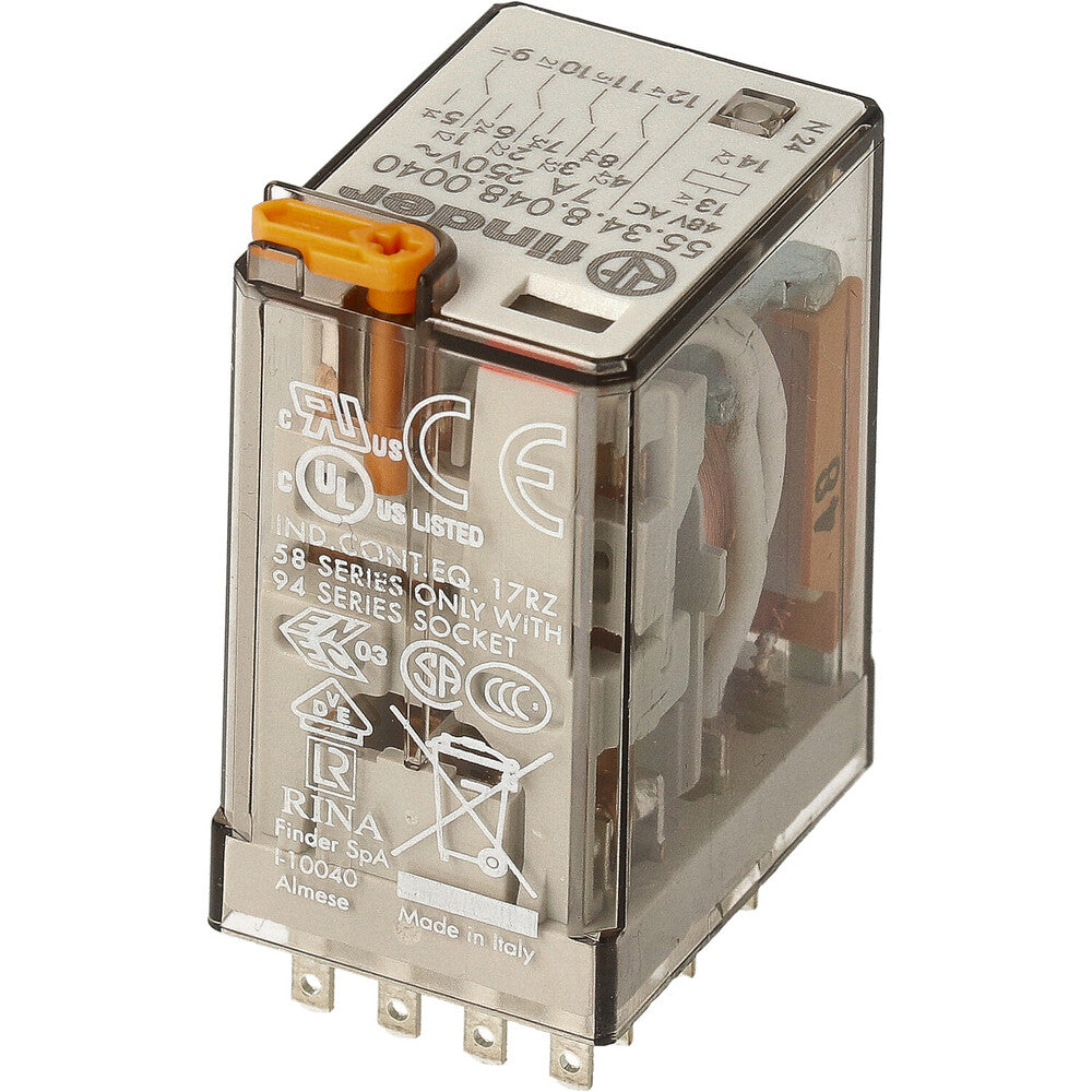 Finder 55.34 Relé 4CO Industrial 7A 48VAC - 55.34.8.048.0040