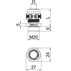 Ex-Certificado M20 Glandula De Cable De Poliamida Ip68 - 2050323 [5 Piezas]