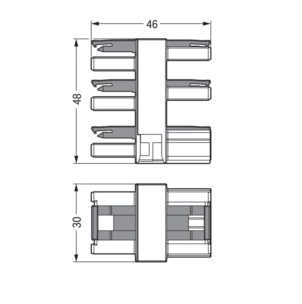 Conector De Distribución Wago De 5 Vías De 3 Polos Negro - 770-608