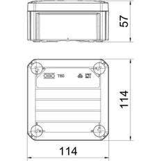 Caja De Conexiones Cuadrada IP66 114x114x57mm PP - 2007239 [5 Piezas]