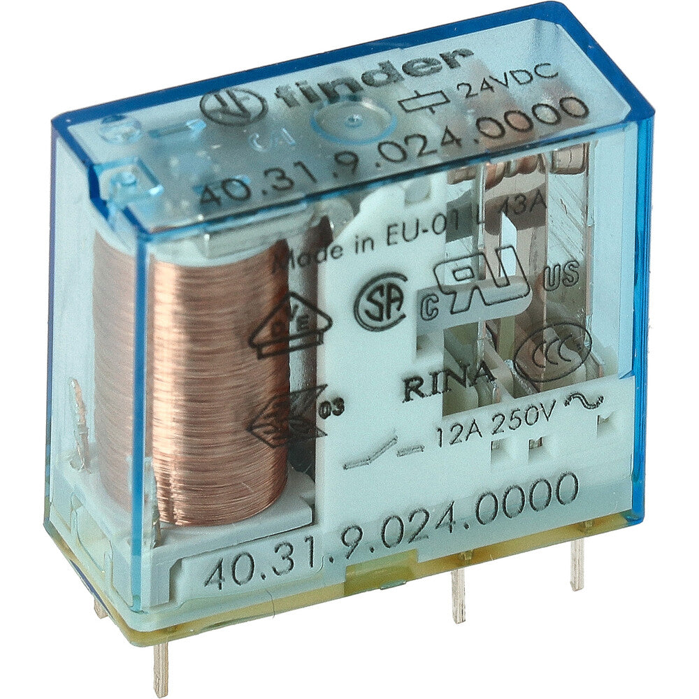 Relé PCB Finder 24 V CC 10 A Contacto Inversor Unipolar - 40.31.9.024.0000 [2 Piezas]