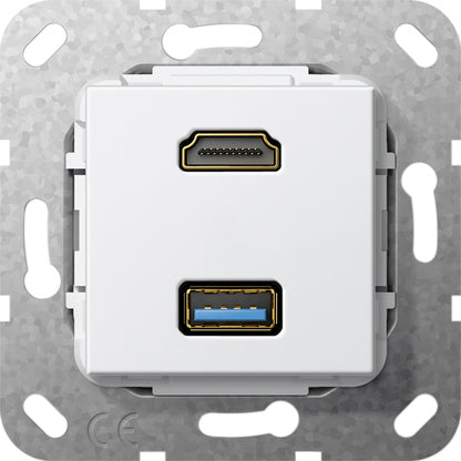 Gira Hdmi Usb 3.0 Tipo A Cable De Salida Inserto Blanco Puro - 567903