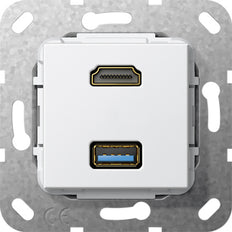Gira Hdmi Usb 3.0 Tipo A Cable De Salida Inserto Blanco Puro - 567903
