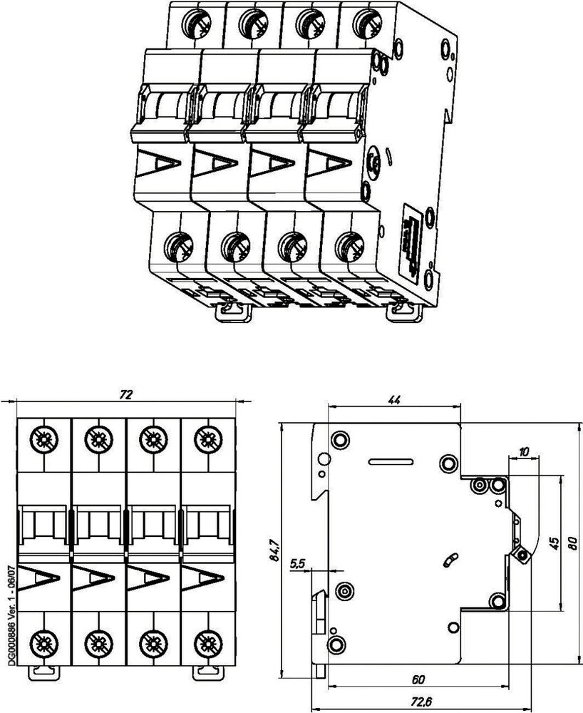 Eaton Faz-C16/4 Interruptor Automático MCB De 4 Polos 16A - 279061
