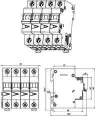 Eaton Faz-C16/4 Interruptor Automático MCB De 4 Polos 16A - 279061