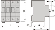 Eaton Faz 3P+N Interruptor Automático 20A Curva B 15kA - 278950