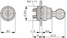 Eaton RMQ-Titan Interruptor De Llave De 2 Posiciones Con Retorno Por Resorte - 111790