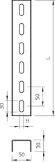 Soporte En U Perforado 50x30x400mm Acero Galvanizado - 6342306