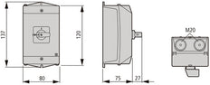 Interruptor De Control Eaton T0 20A 4-Contacto Montaje En Superficie - 222605