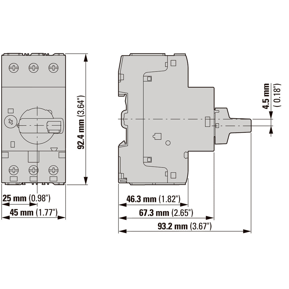 Eaton PKZM0 Interruptor De Circuito De Transformador De 3 Polos 1.6-2.5A - 088913