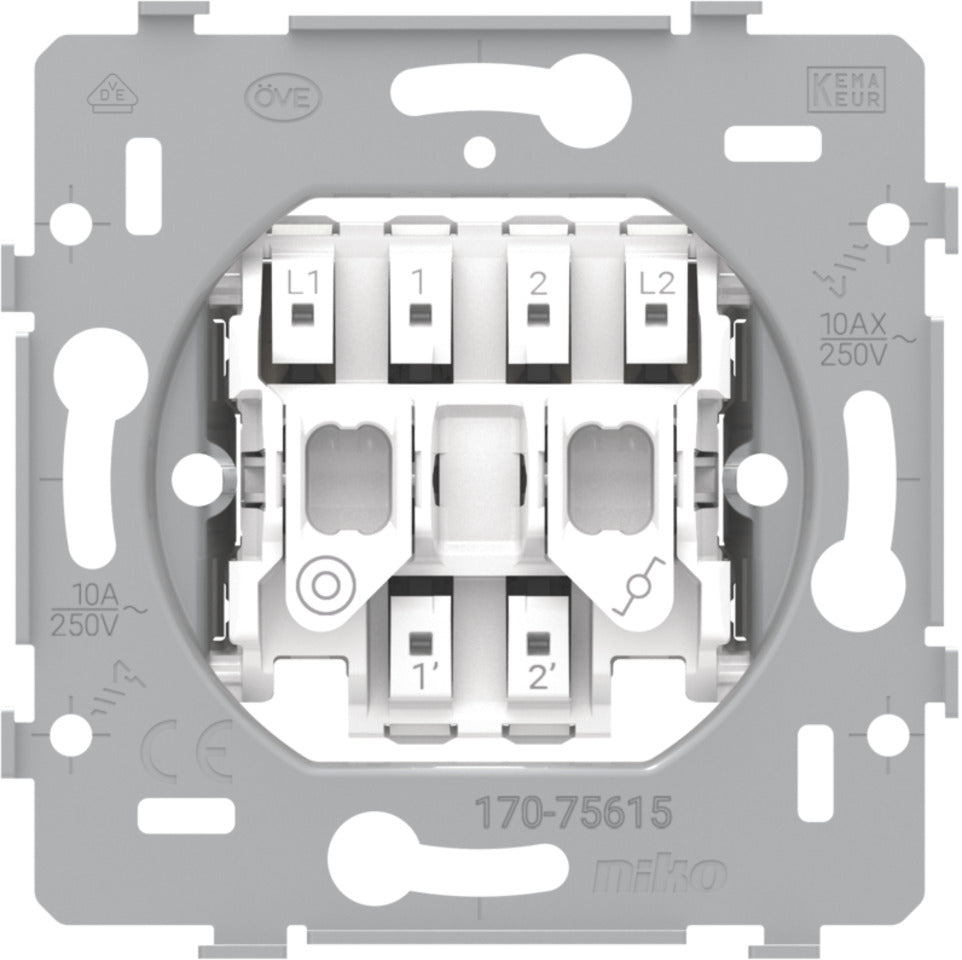 Base De Interruptor Doble Niko Dos Vías Más Botón De Presión 10A - 170-75615