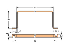 Barra De Bus De Cobre En Forma De U WAGO 10x3mm Para 5 Módulos IO - 790-190 [25 Piezas]