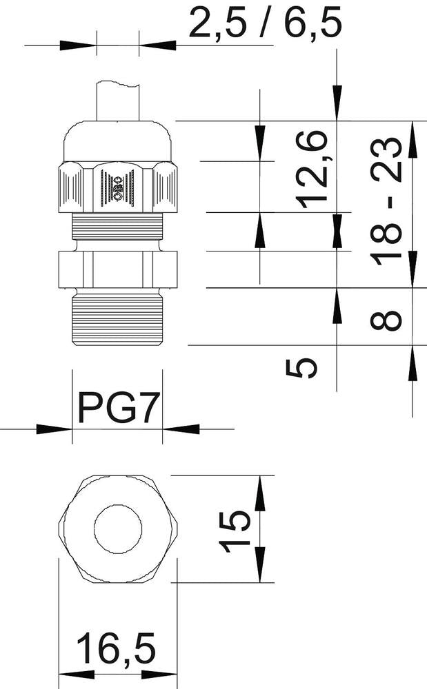 PG7 IP68 Pasacables Con Alivio De Tensión RAL 7001 - 2022605 [10 Piezas]