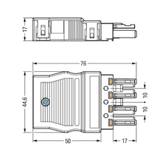 Conector Femenino Wago Winsta Midi De 4 Polos Con Alivio De Tensión - 770-104