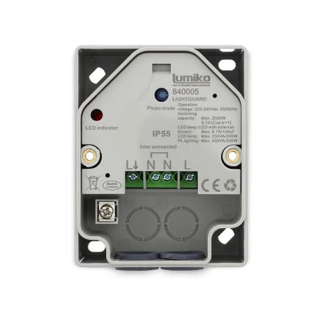 Klemko Lightguard Outdoor Light Sensor Switch 10A 230V - 840005
