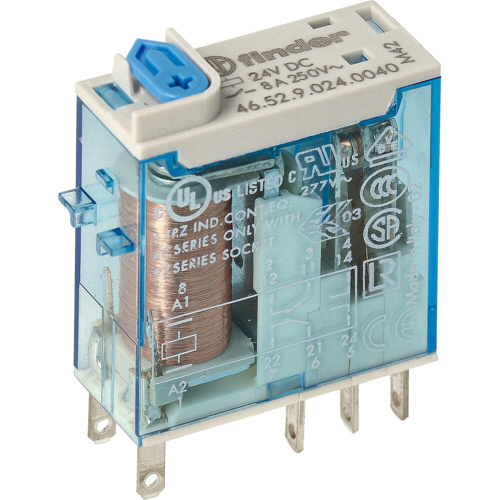 Finder 46.52 Mini Relé Industrial 8A 24VDC 2CO - 46.52.9.024.0040