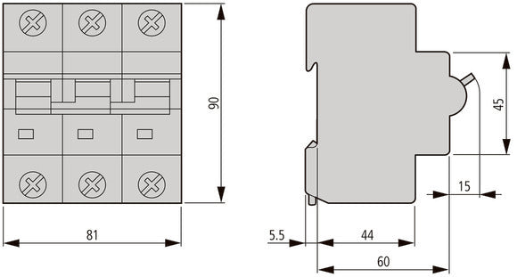 Eaton 80A 3P+N Interruptor Automático C-Carácter 25kA - 211803