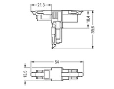 Conector T-De Distribución WAGO De 2 Polos Rosa - 890-1703