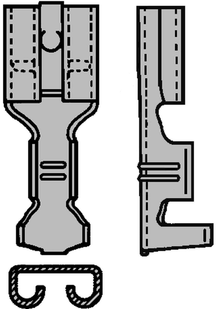 Terminal F Crimp No Aislado 6.3x0.8mm 1.0-2.5mm2 - 210390 [100 Piezas]