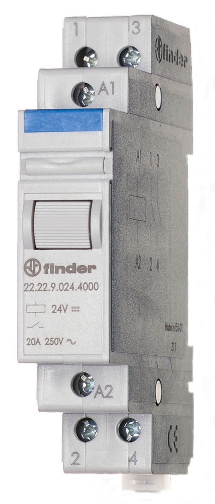 Finder 22.22 Doble NO Relé Industrial 20A 12VDC - 22.22.9.012.4000
