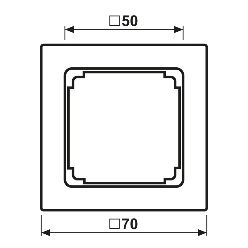 JUNG LS990 Marco Intermedio 50x50mm Blanco Alpino - LS961ZWW [2 Piezas]