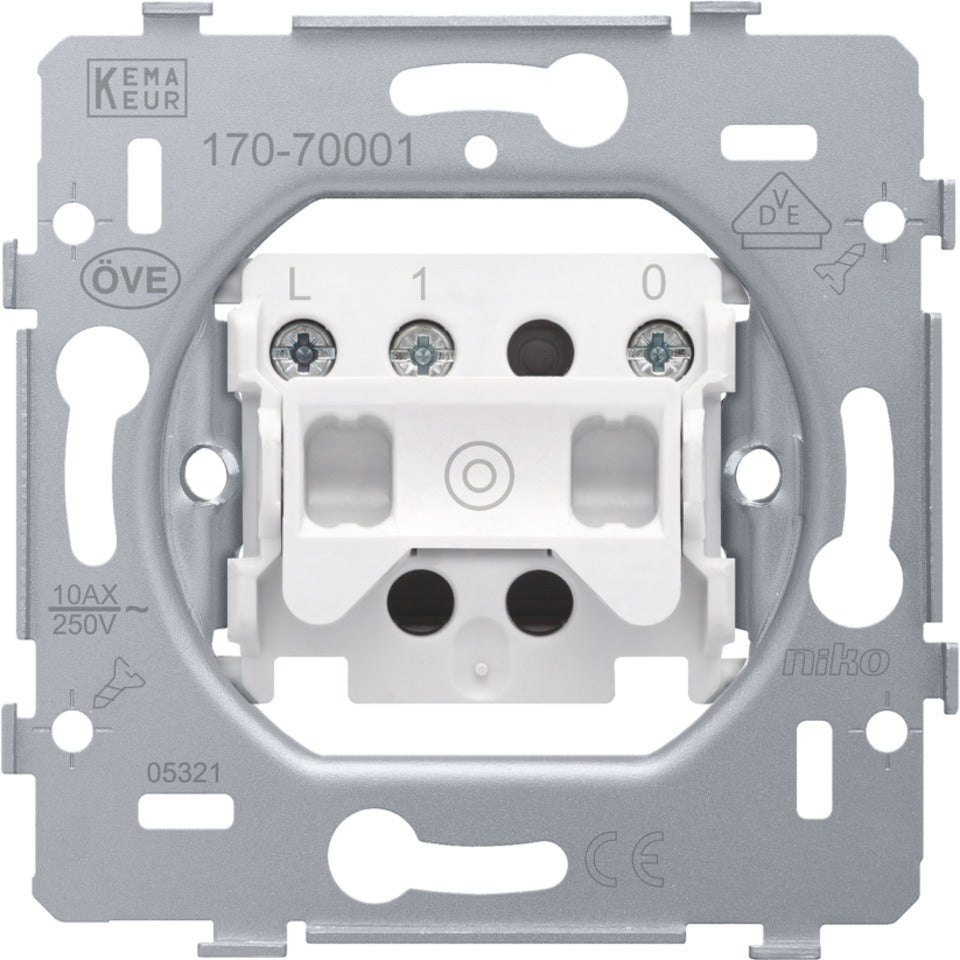 No Base De Botón De Presión Con 3 Conexiones 10A 250V - 170-70001