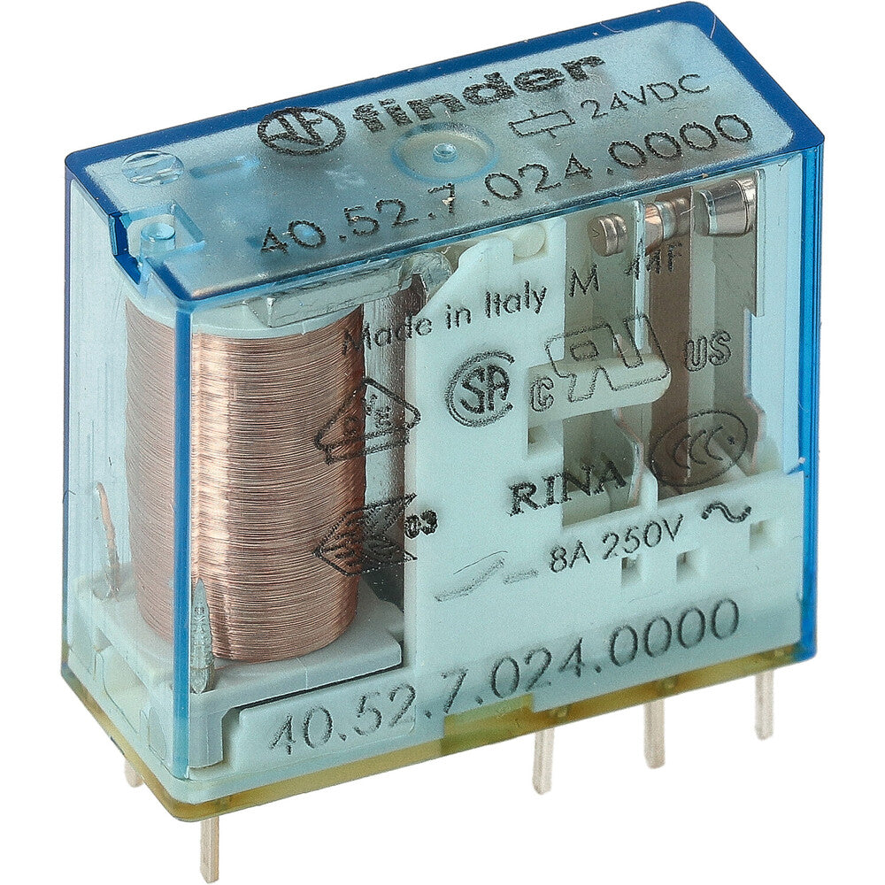 Finder 40.52 Relé PCB 24VDC 8A Dual CO AgNi - 40.52.7.024.0000