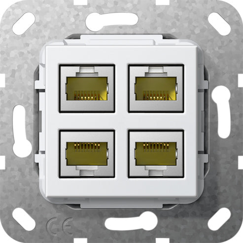 Gira 4 Puertos Cat 6A RJ45 Toma Modular Unidad Base 10GB - 569903