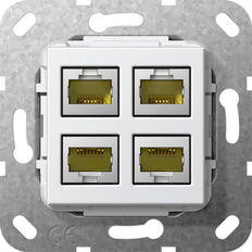 Gira 4 Puertos Cat 6A RJ45 Toma Modular Unidad Base 10GB - 569903