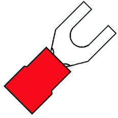 Terminal De Horquilla Aislado M5 0.5-1.5mm² Rojo PVC - 100300 [100 Piezas]