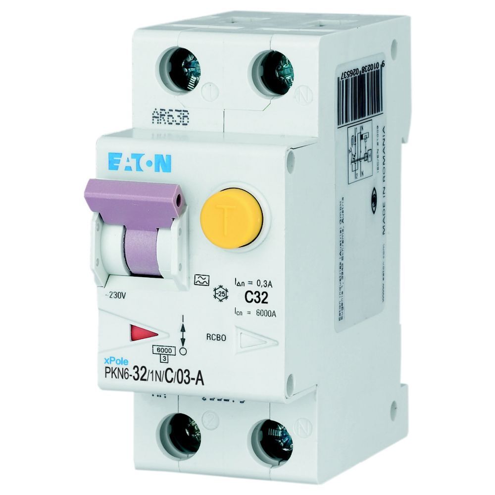 Eaton PKN6 32A 300mA Interruptor RCBO 1P+N - 236739