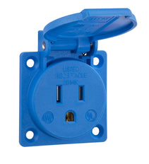 Toma De Corriente Calificada UL 125V 15A Azul NEMA 5-15R - UL12505