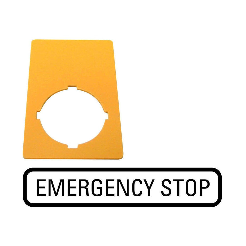 Etiqueta De Parada De Emergencia Eaton 50x33mm Amarillo - 216472 [2 Piezas]