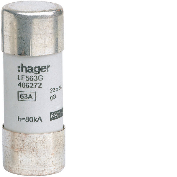 Fusible Cilíndrico Industrial 63A 690V 22x58mm Tipo gG - LF563G