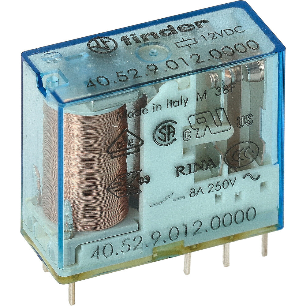 Finder 40.52 Relé PCB 12VDC 2CO 8A AgNi - 40.52.9.012.0000