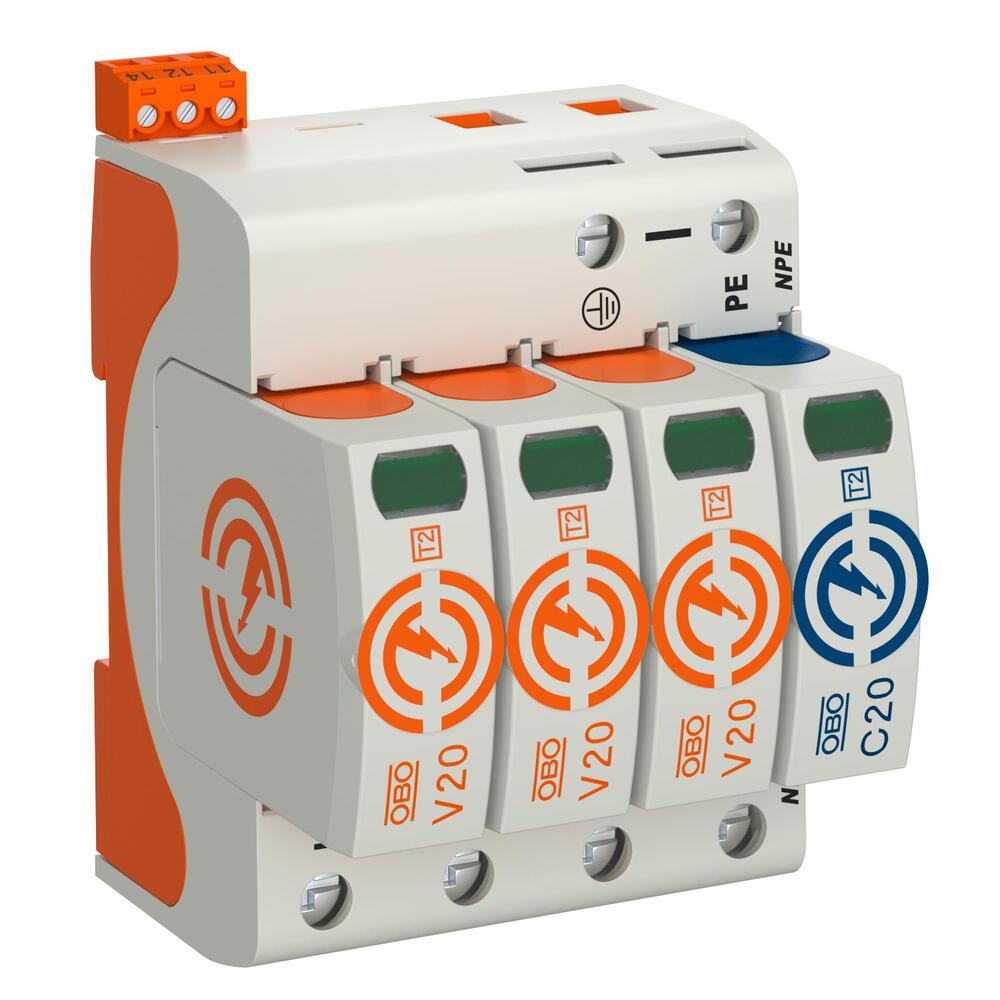 OBO V20 Tipo 2 Protector Contra Sobretensiones 3P+NPE 280V 40kA - 5095333