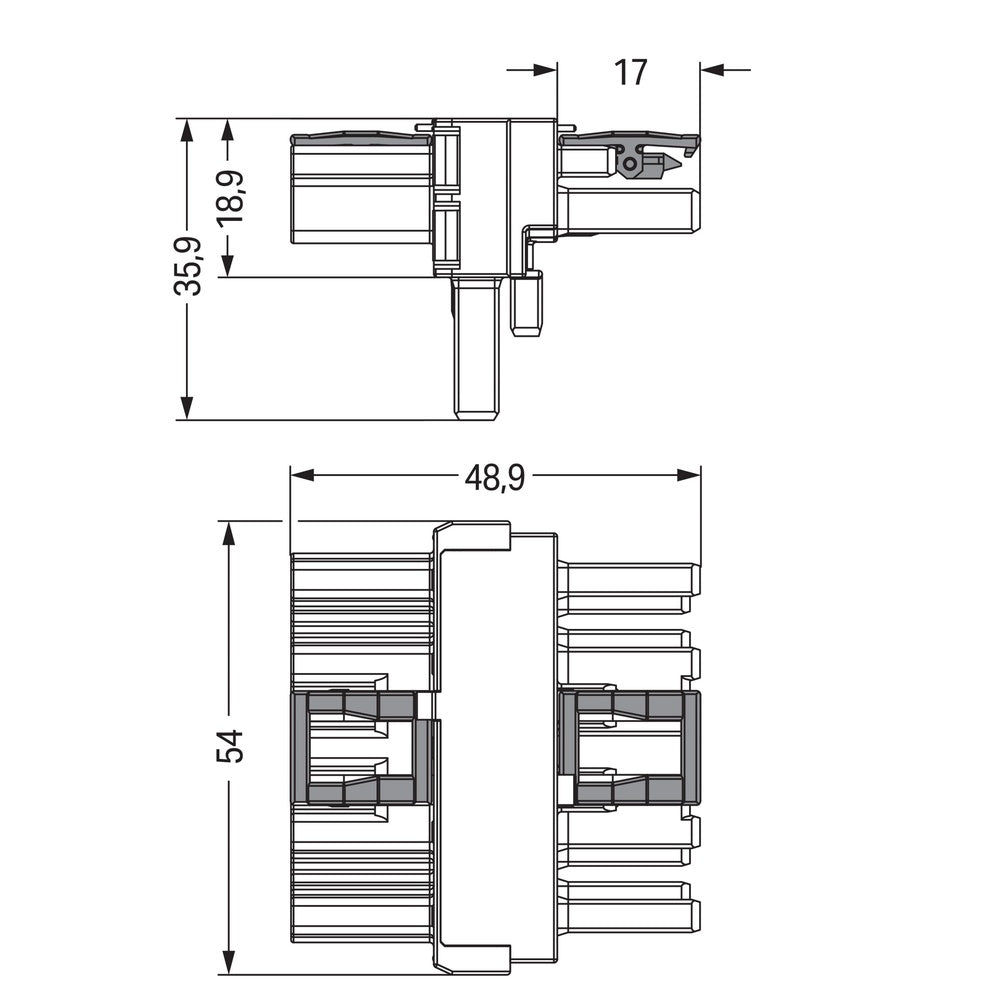 Conector T De 5 Polos Azul - 770-617