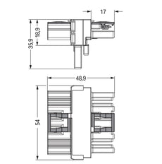 Conector T De 5 Polos Azul - 770-617