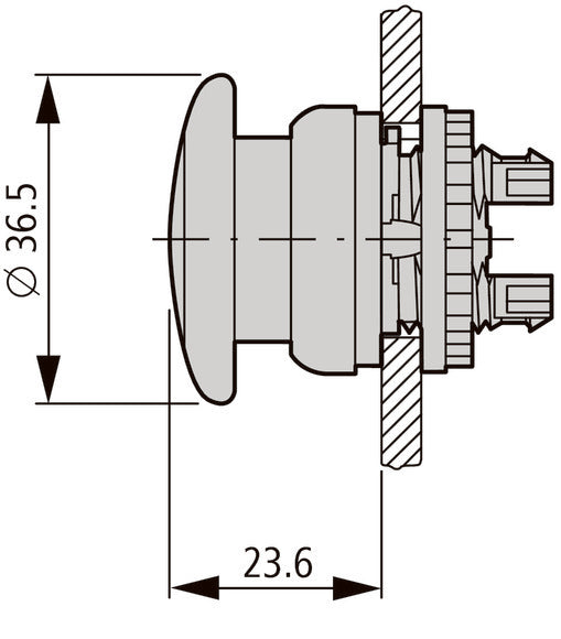 Eaton RMQ-Titan M22-DRP-R Botón De Emergencia En Forma De Hongo - 216745 [5 Piezas]