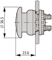 Eaton RMQ-Titan M22-DRP-R Botón De Emergencia En Forma De Hongo - 216745 [5 Piezas]