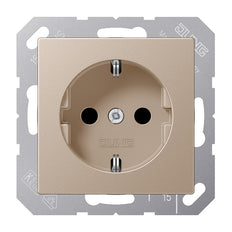 Jung A500 Enchufe De Pared 16A Champagne Con Contacto A Tierra - A1520NKICH