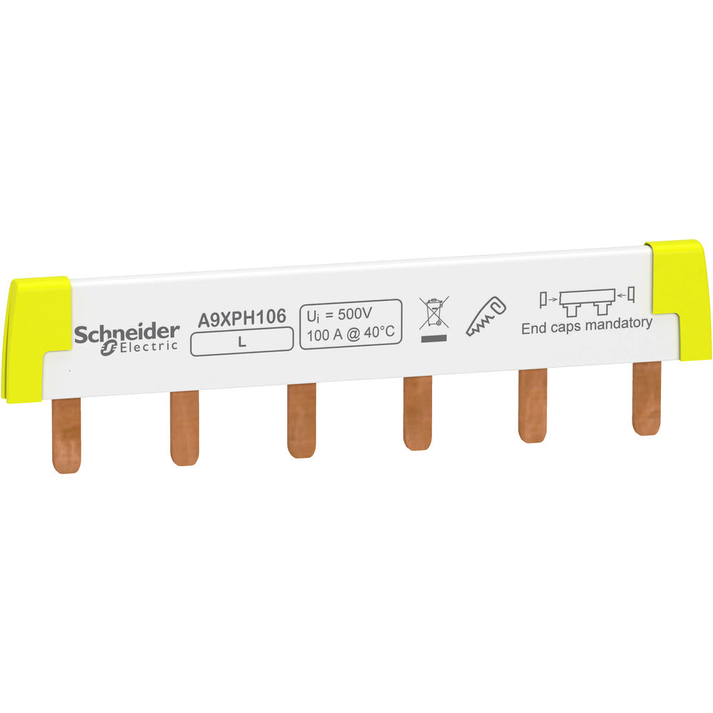 Schneider Acti9 Monofásico 100A Barra De Distribución 6 Módulos - A9XPH106