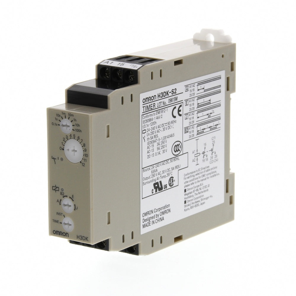 Omron H3DK-S2 Temporizador De Múltiples Modos Para Riel DIN 24-240V - H3DK6004B