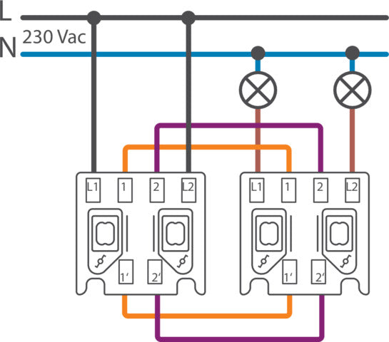 Niko Hydro IP55 Interruptor Doble De Dos Vías 10AX Negro - 761-32605