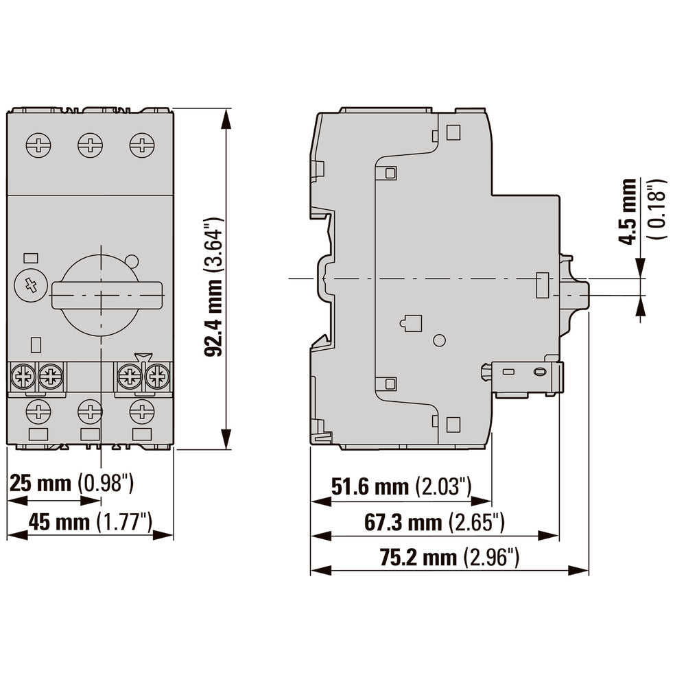 Eaton Pkm0 6.3A Interruptor De Protección De Motor - 072728