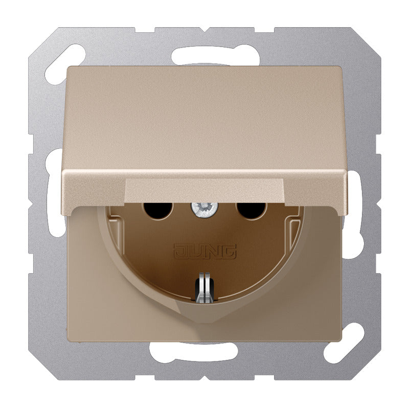 Jung A500 IP44 Toma Schuko Con Tapa Articulada - A1520NBFKLCH