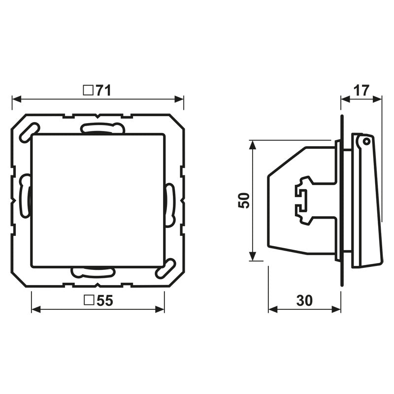 Jung A500 IP44 Toma Schuko Con Tapa Articulada - A1520NBFKLCH